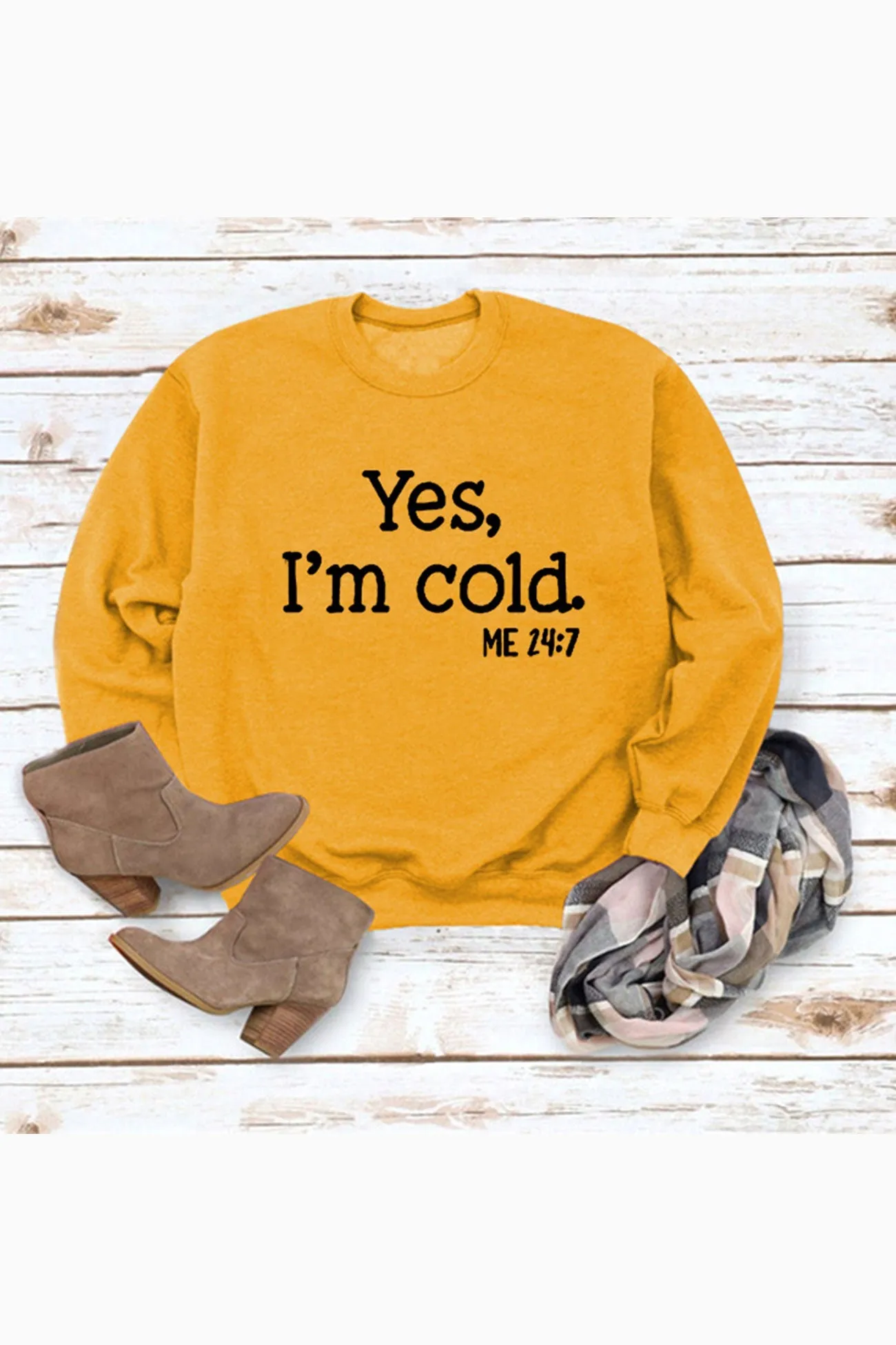 I'm Cold Letter Printed Sweatshirt