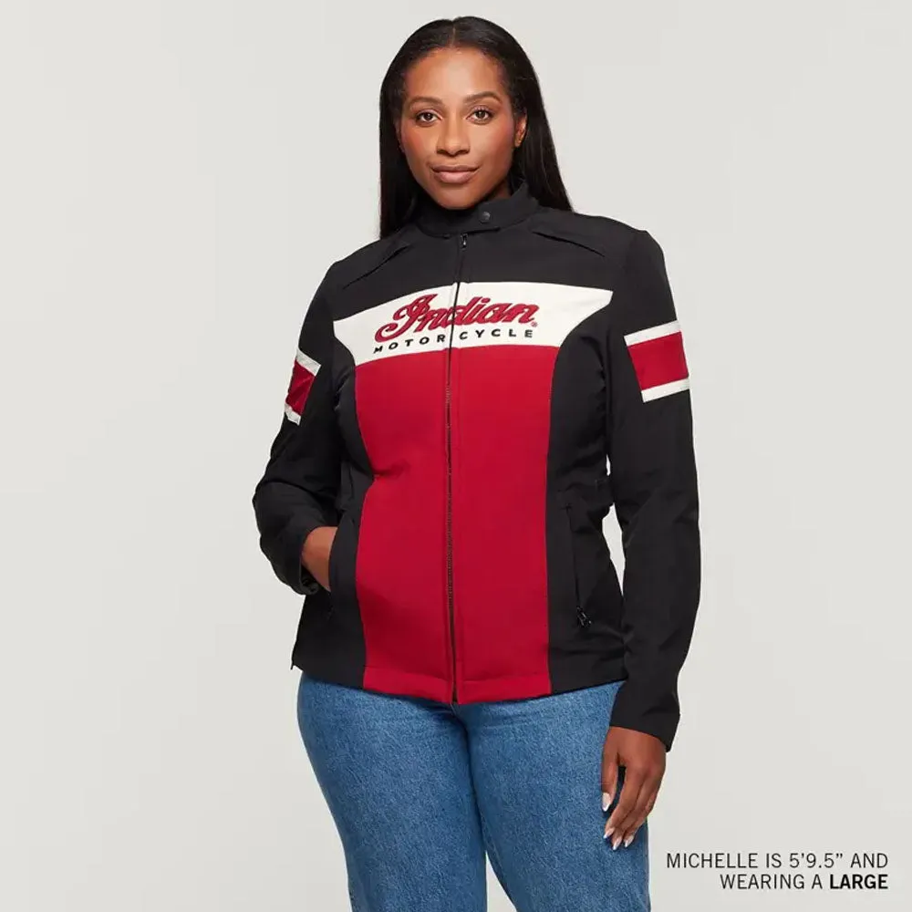 Indian Motorcycle  Womens Madison Jacket Tough Durable Breathable Fabric Red