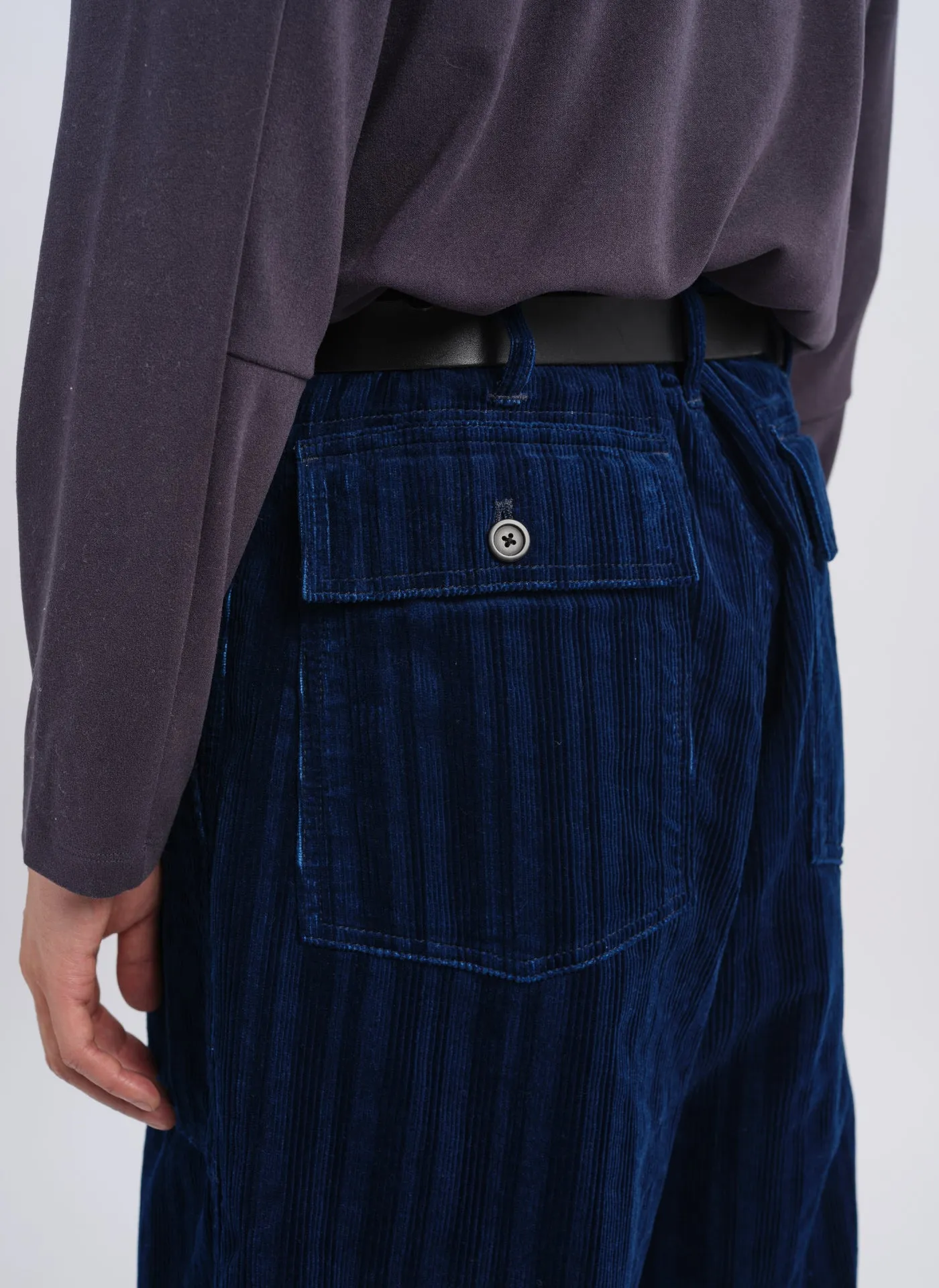 Indigo Cotton Corduroy Baker Pants