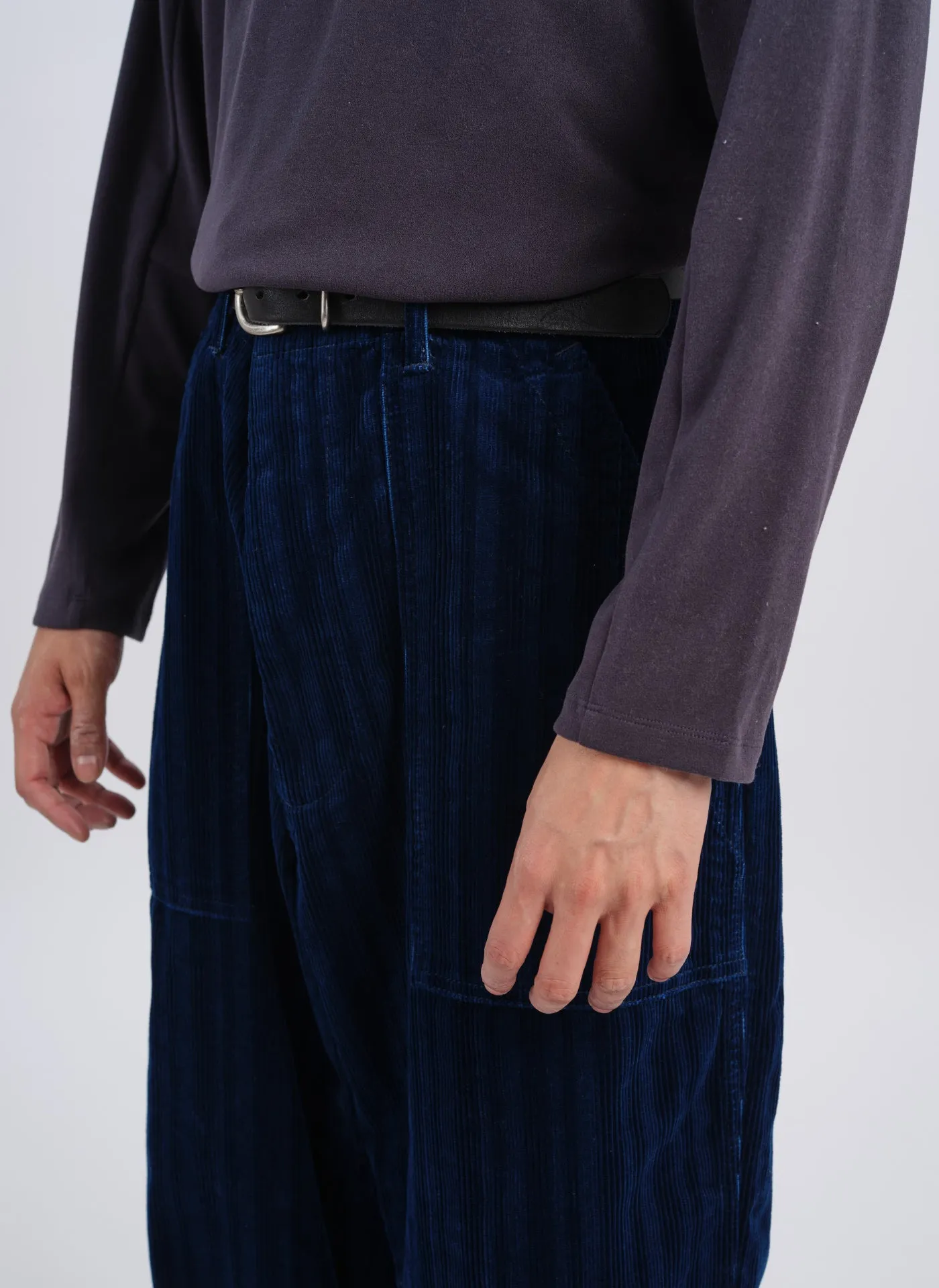 Indigo Cotton Corduroy Baker Pants