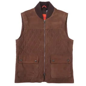 Isaia Quilted Padded Lambskin Suede Vest