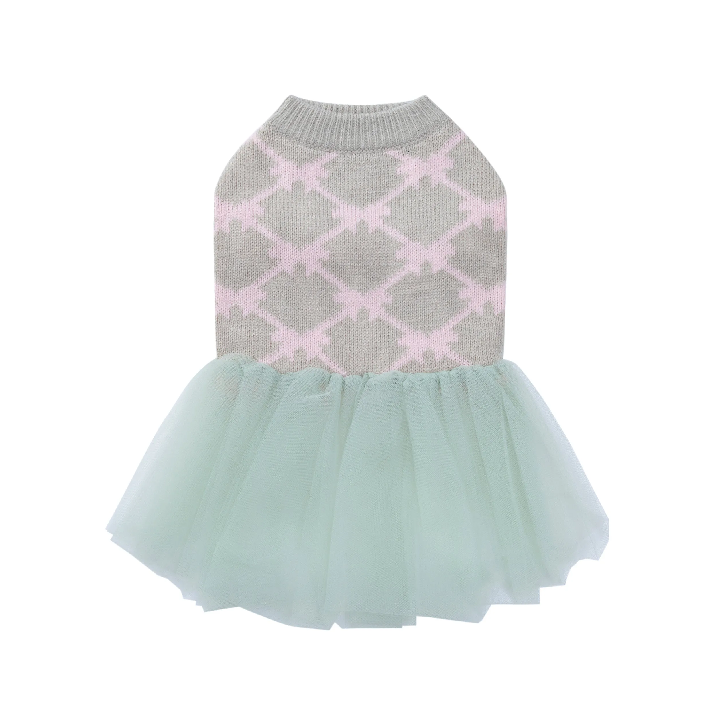 Jacquard Bowknot Jumper with Skirt