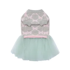 Jacquard Bowknot Jumper with Skirt