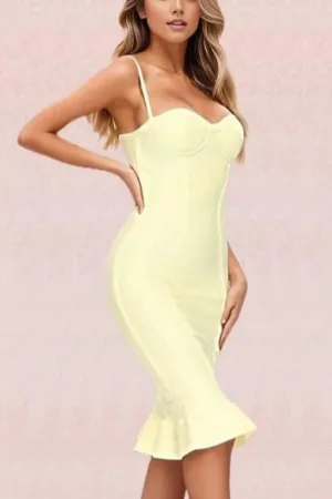 Joy Bandage Midi Dress - Sun Yellow