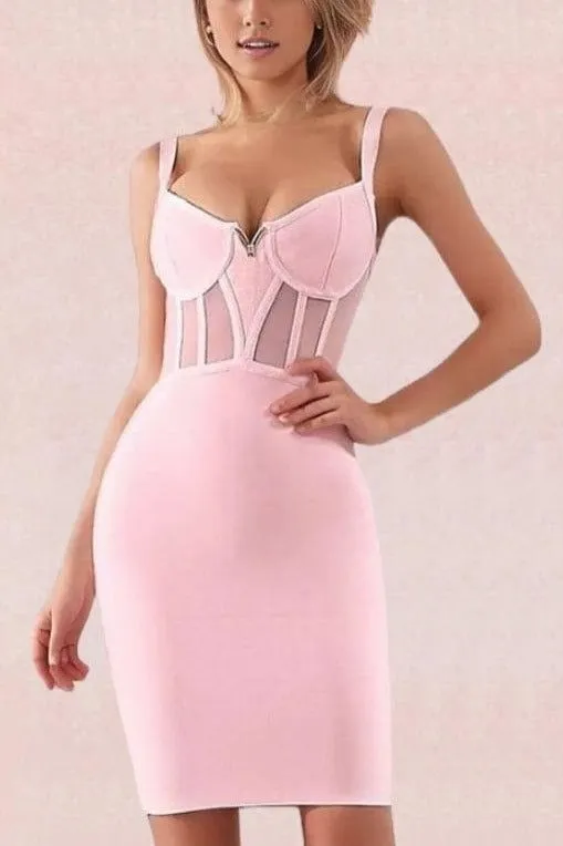 Juliette Bodycon Dress - Dusty Pink