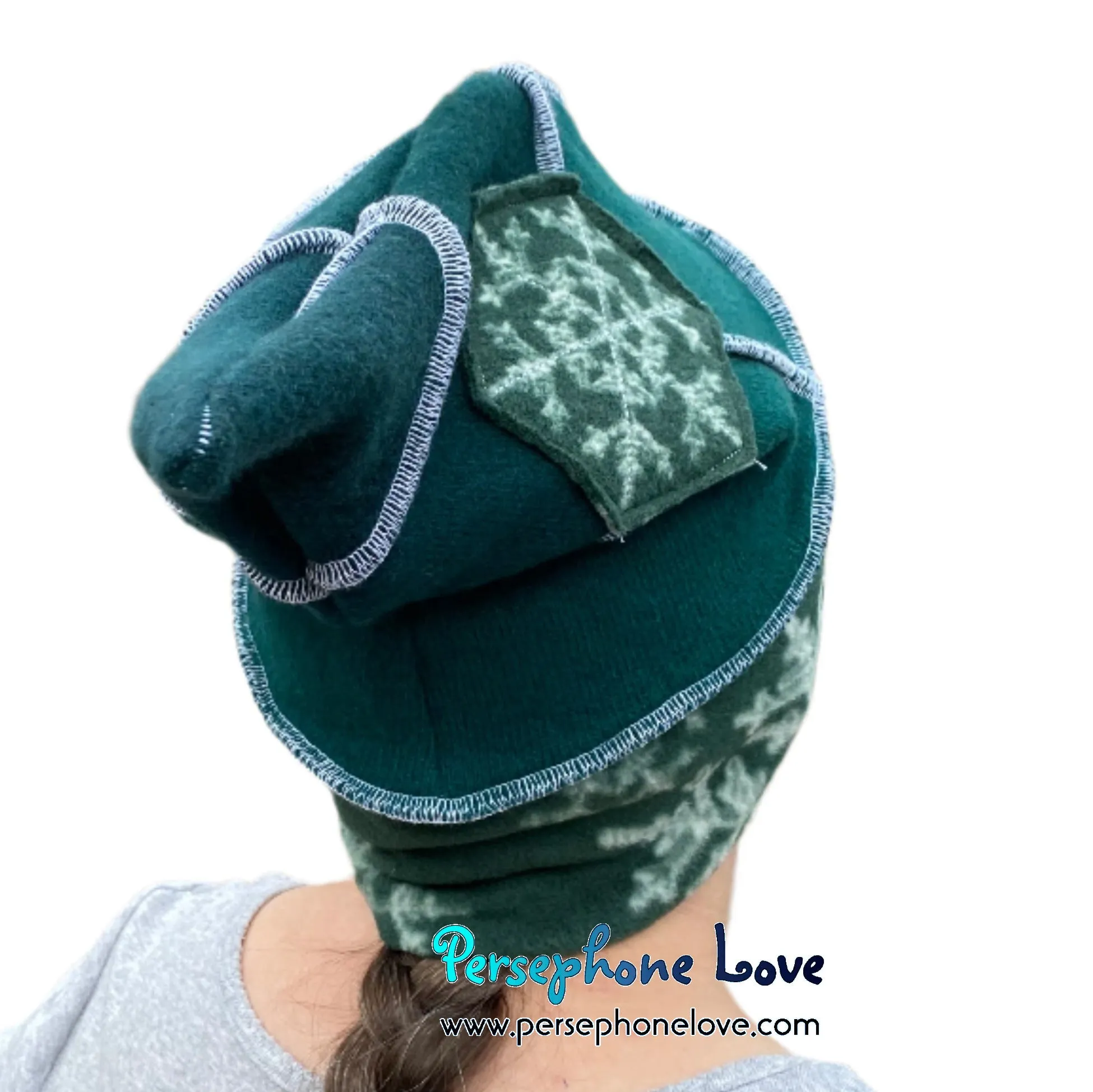 Katwise inspired 100% felted cashmere/fleece recycled sweater elf hat-1539