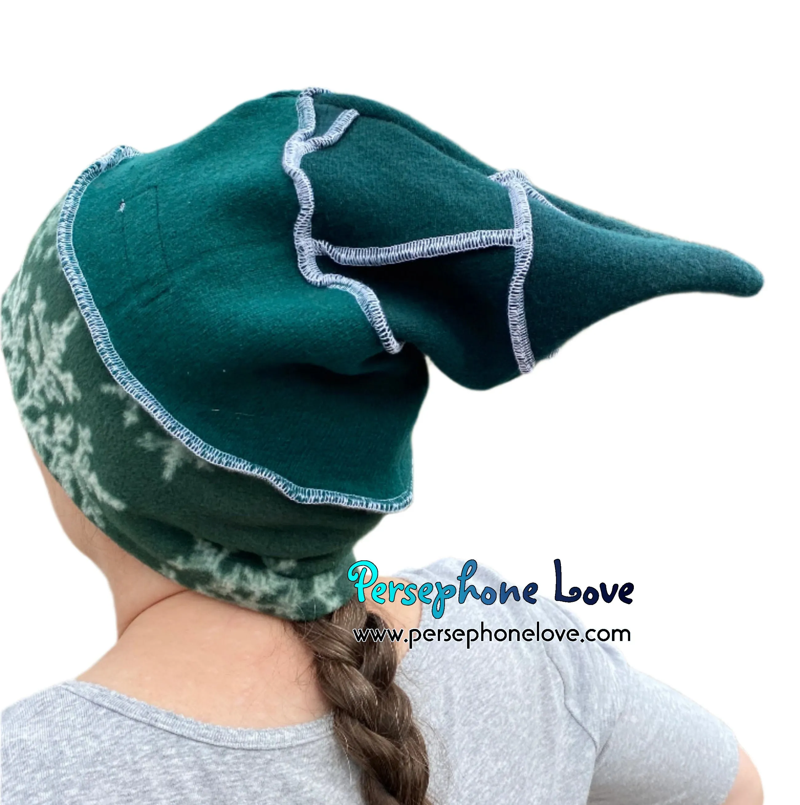 Katwise inspired 100% felted cashmere/fleece recycled sweater elf hat-1539