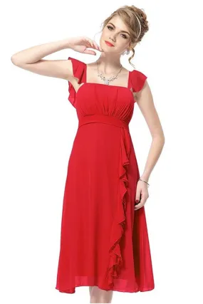 Ketty More Women's Sleeveless Flounced Hem Waist Brides Made Dress-KMWD219