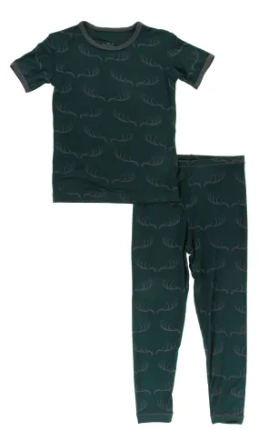 KicKee Pants Pine Deer Rack S/S Pajama Set w/Pants