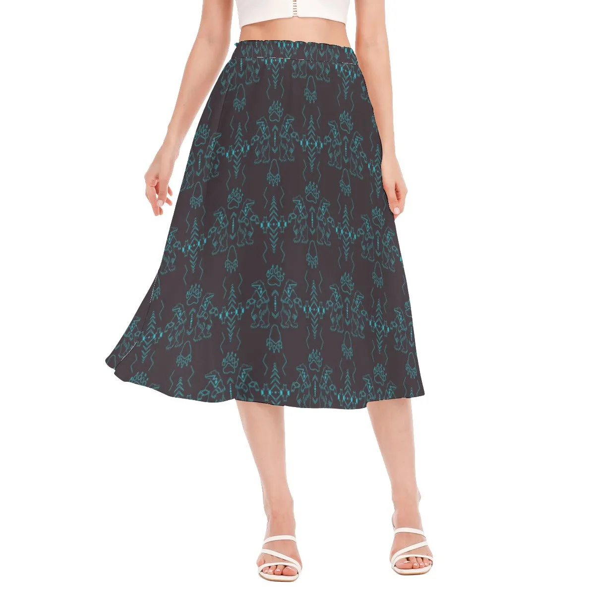 Ledger Bear Women's Long Section Chiffon Skirt