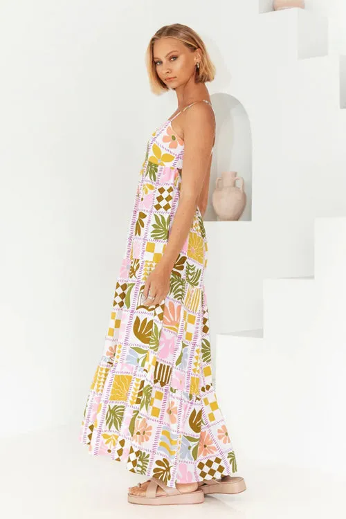 Living Is Easy Sleeveless Printed Maxi Dress - 4 Colors