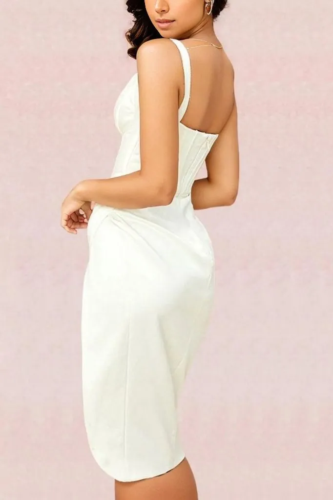 Maddi Bodycon Dress - Pearl White