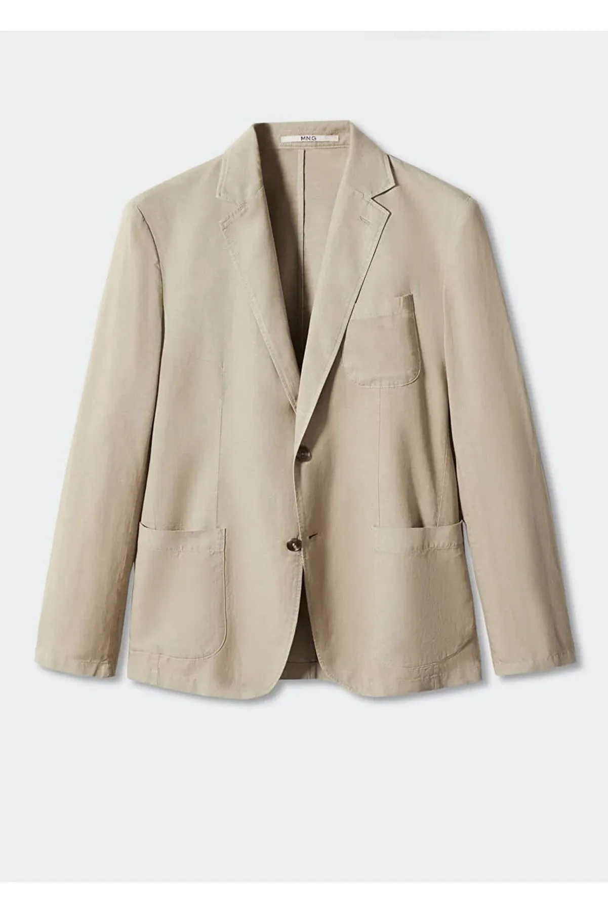 Mango Men's Slim Fit Linen-cotton Blend Blazer Jacket