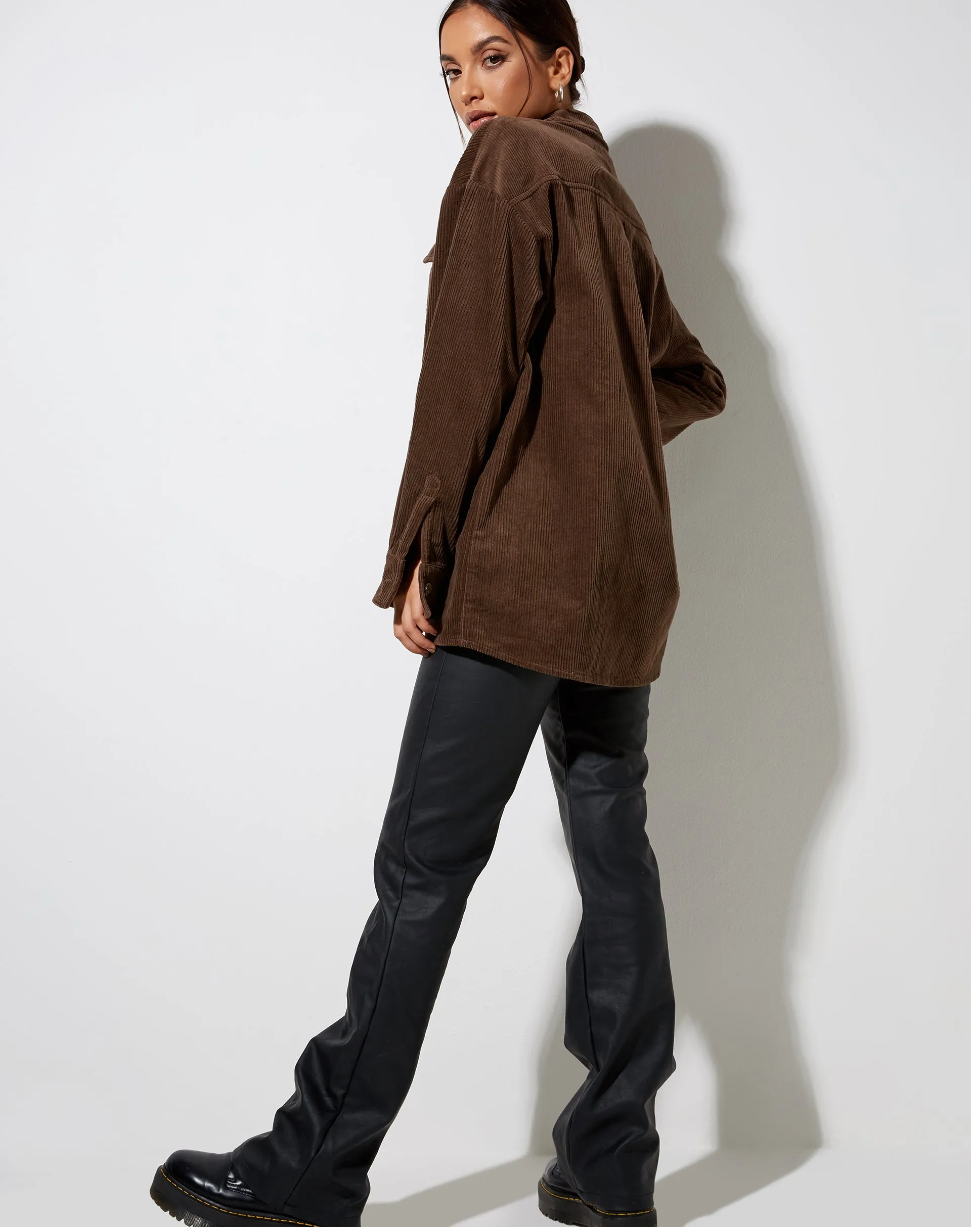 Marcy Shirt in Corduroy Brown