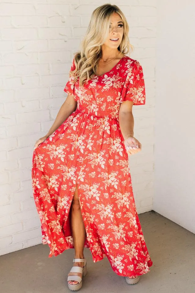 Marika Floral Slit Front Maxi