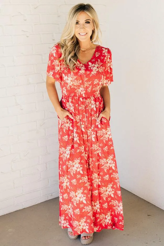 Marika Floral Slit Front Maxi