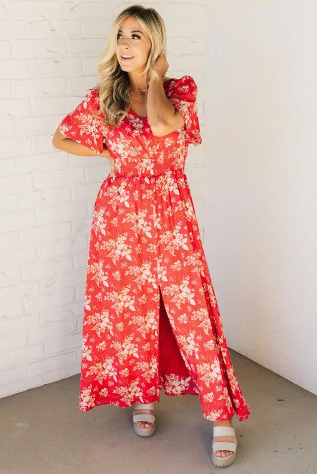 Marika Floral Slit Front Maxi