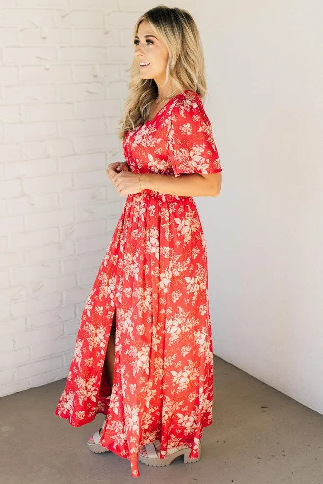 Marika Floral Slit Front Maxi