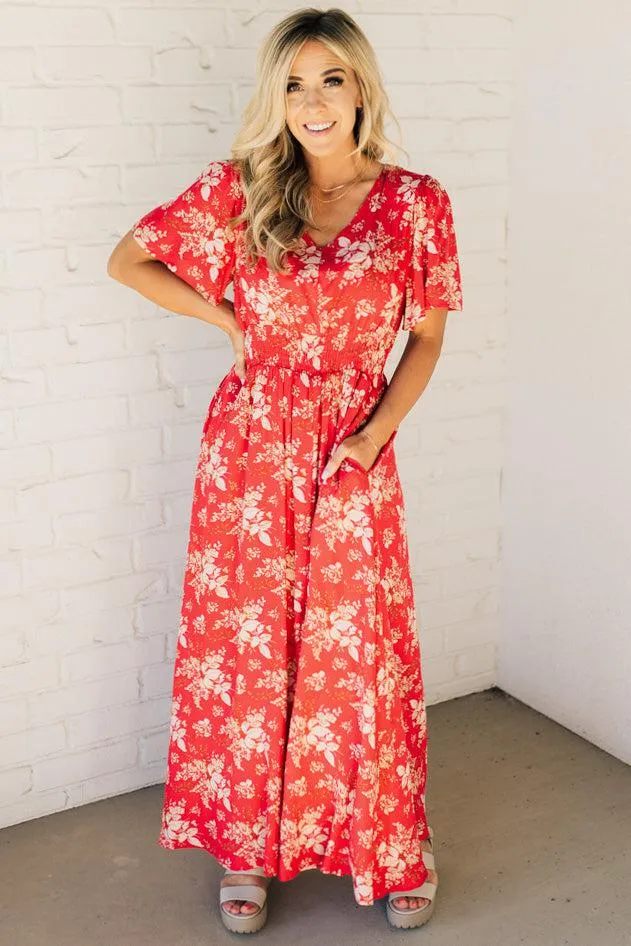 Marika Floral Slit Front Maxi