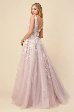 Mauve Gardenia Ball Gown