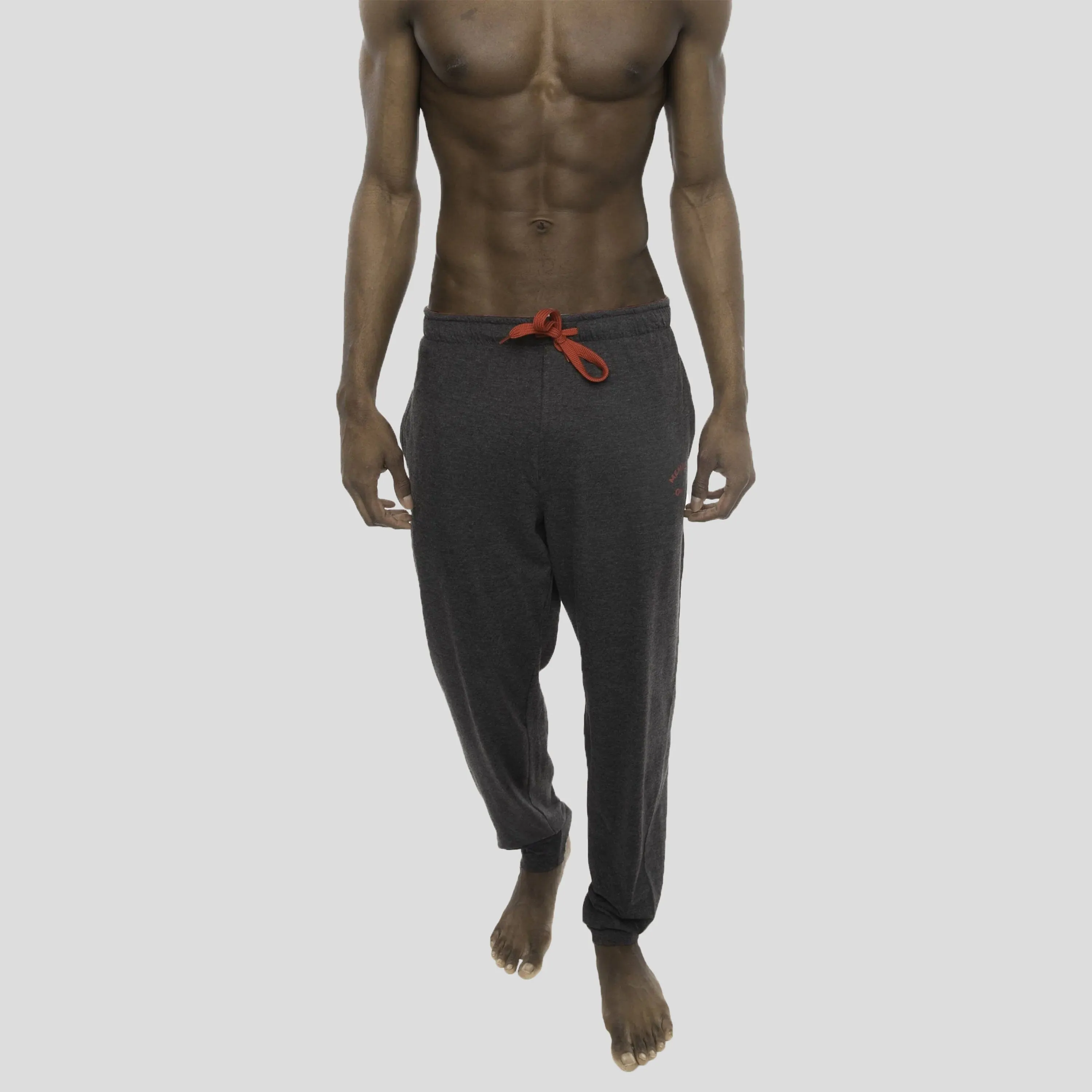 Members Only Members Only Heather Contrast Elastic Sleep Pants - Charcoal Red