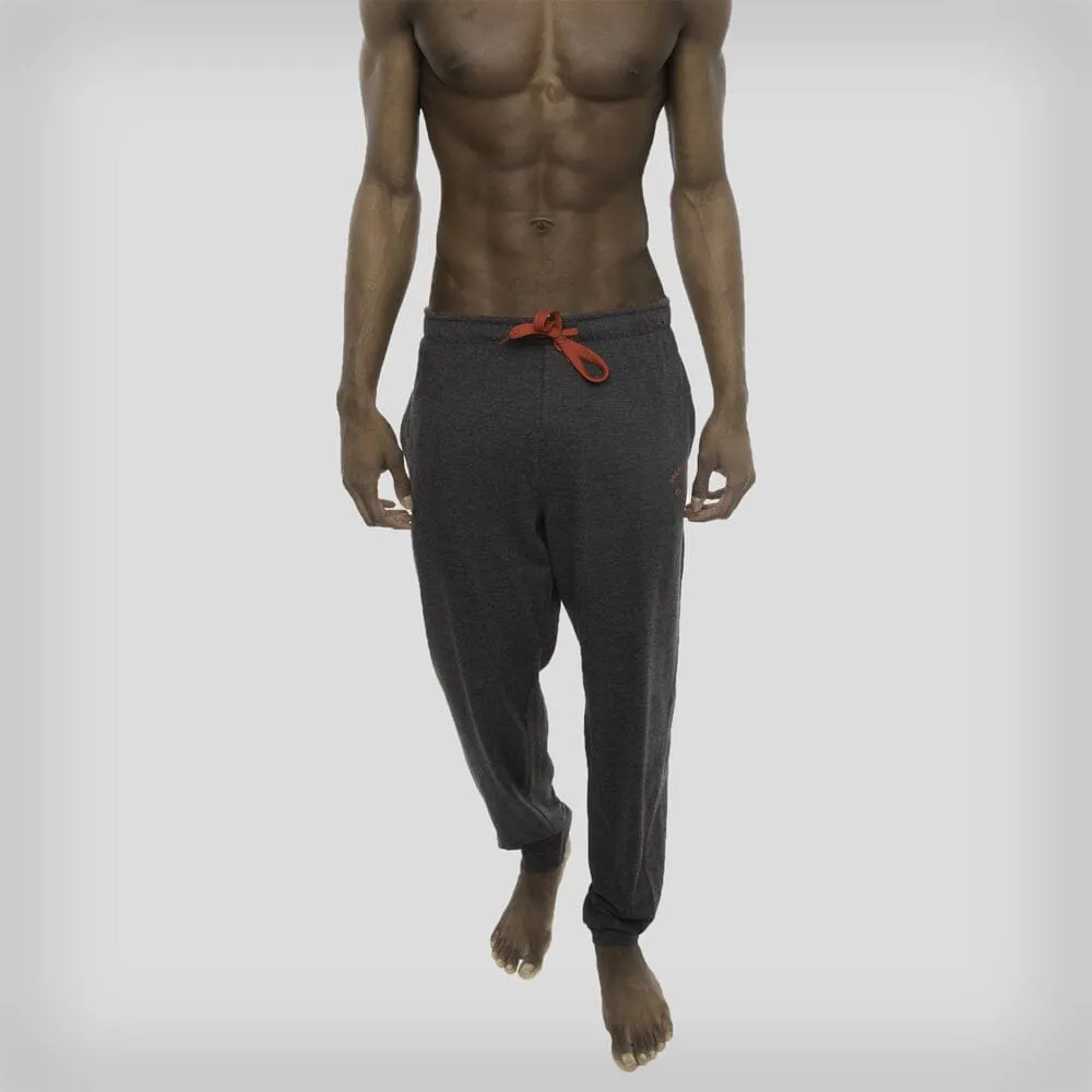 Members Only Members Only Heather Contrast Elastic Sleep Pants - Charcoal Red