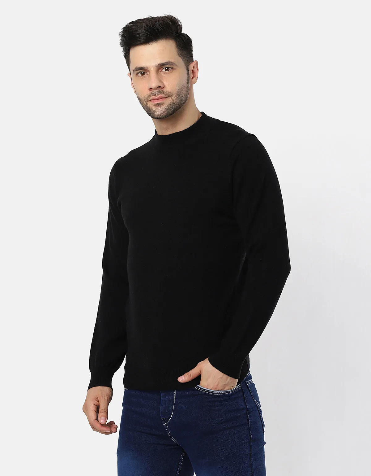 Men Knitted T-Neck Sweater