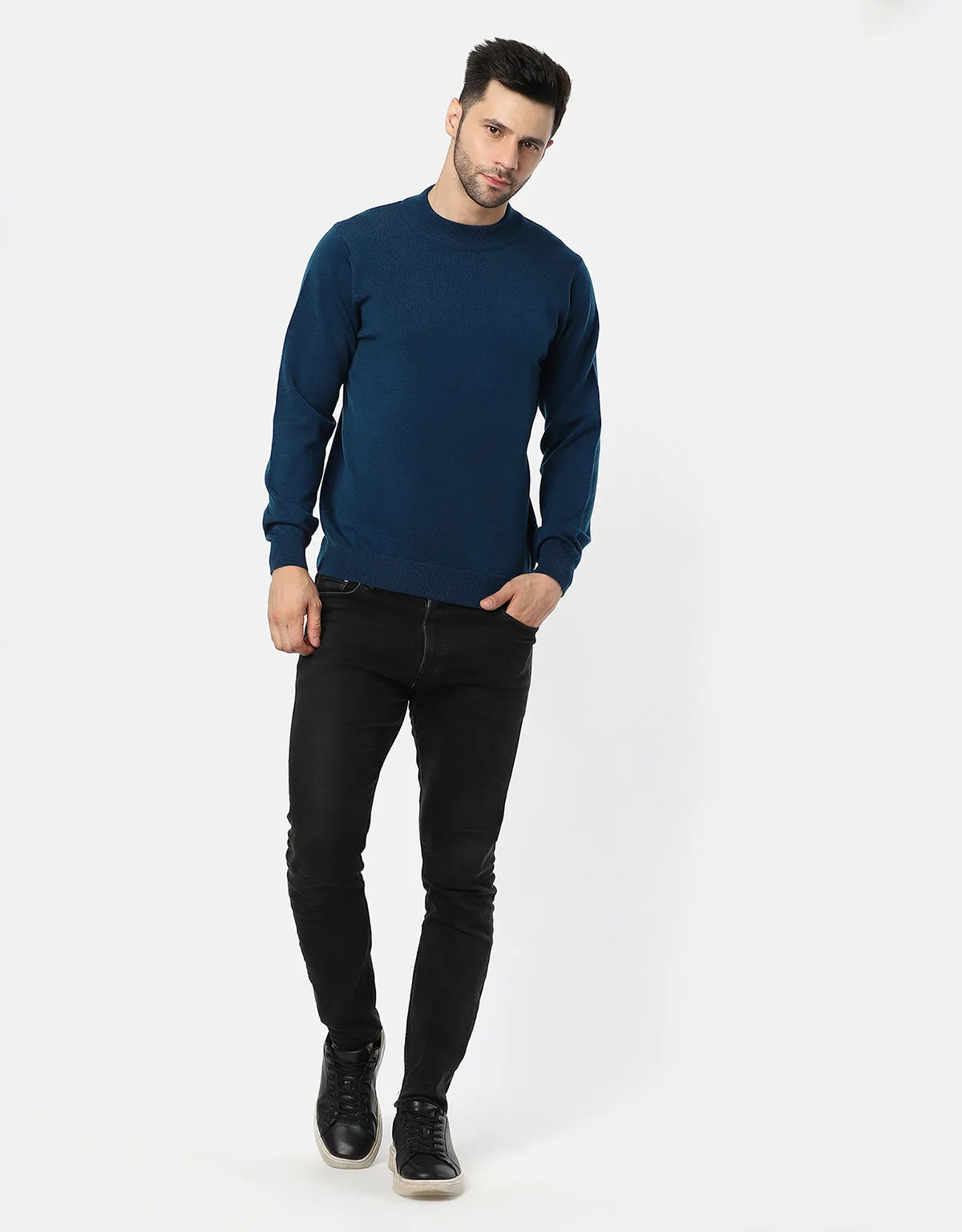 Men Knitted T-Neck Sweater