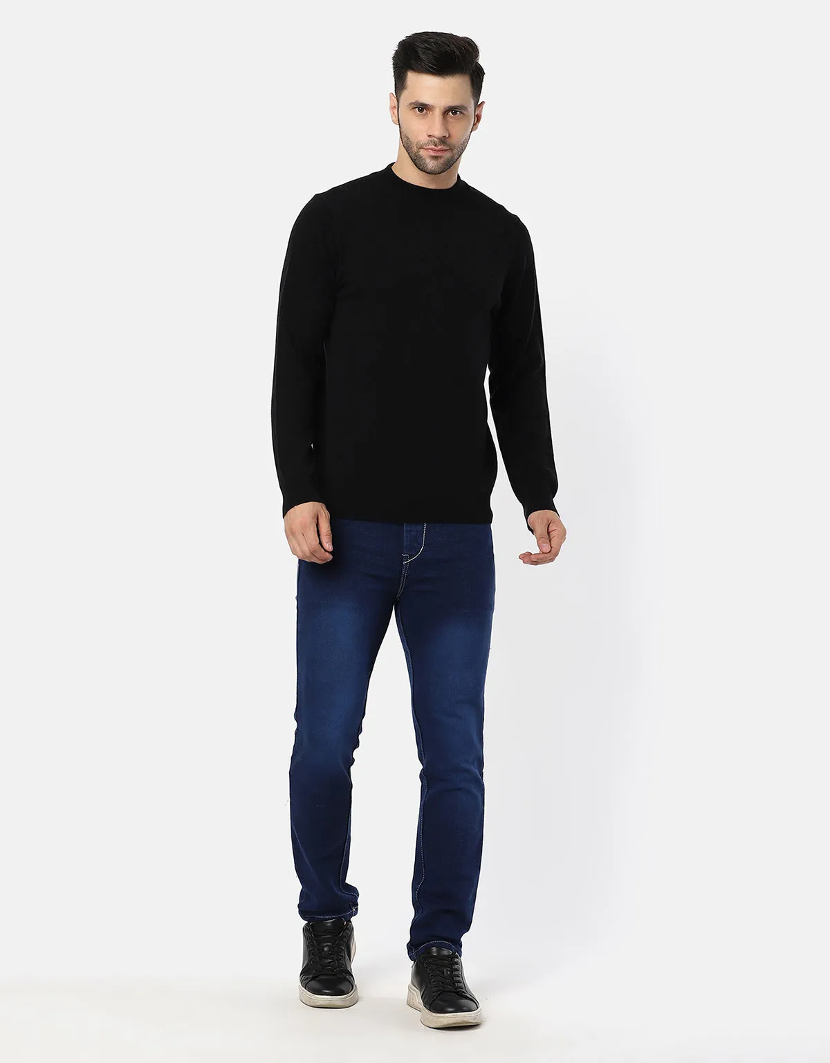 Men Knitted T-Neck Sweater