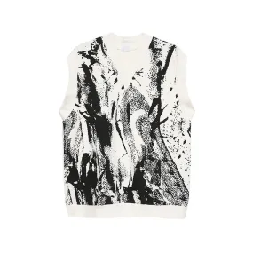 Men Vest New Fashion Korean Tie Dyed V-neck Sleeveless Vests Trendy Casual Male Top Pullover Clothing Summer 9C5144