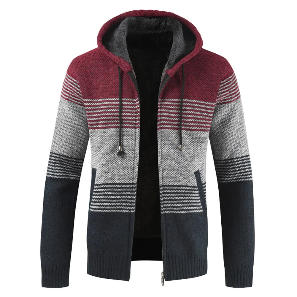 Men's Autumn Winter Hooded Sweater Cardigan