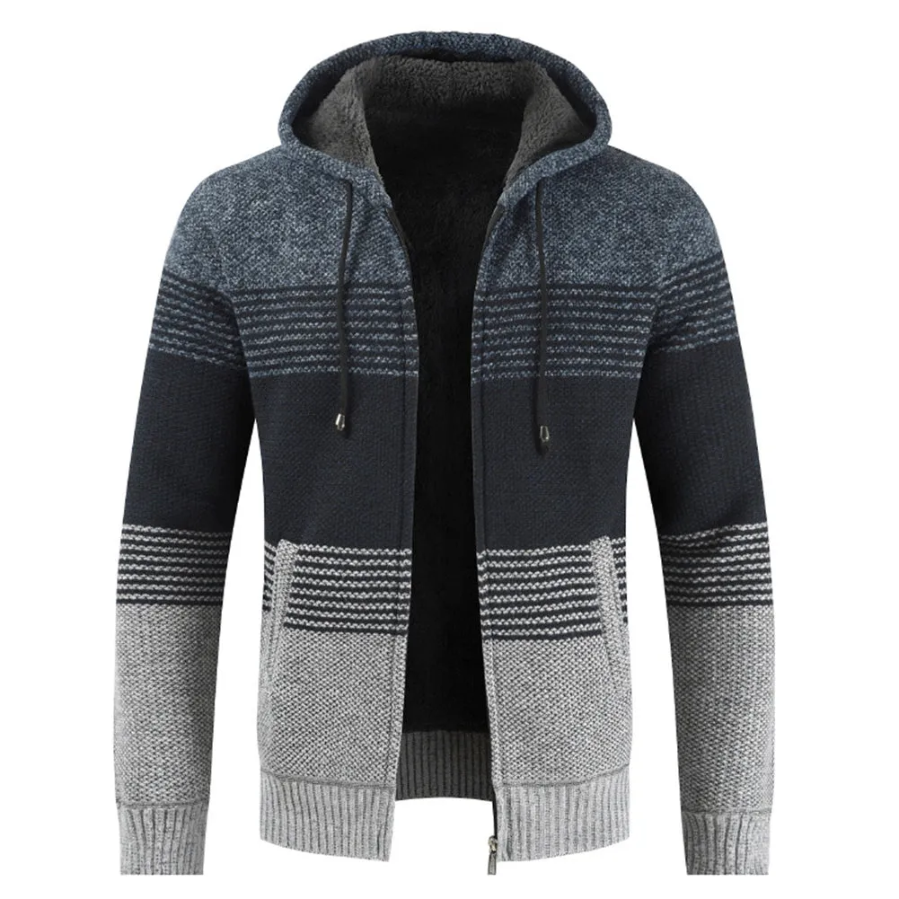 Men's Autumn Winter Hooded Sweater Cardigan