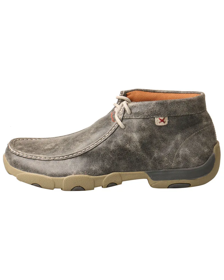 Men's Twisted X Grey Driving Mocs - MDM0072