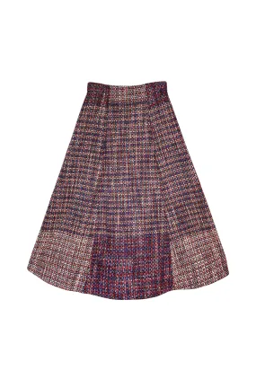 Midi Guest Skirt - Navy Tweed