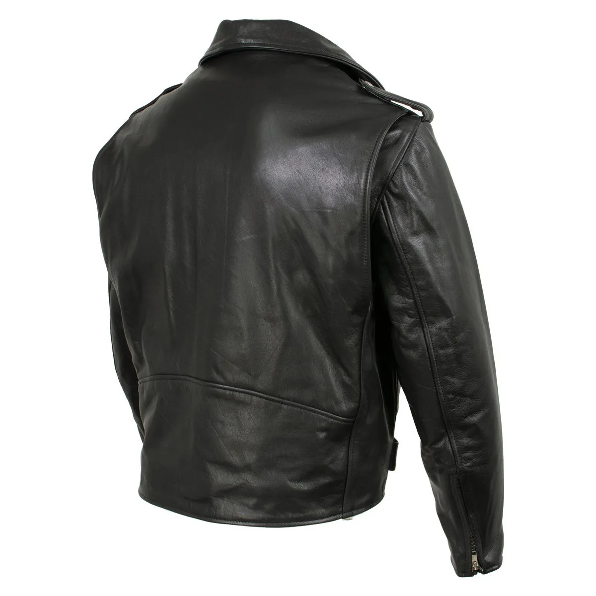 Milwaukee Leather USA MADE MLJKM5009 Men's Black 'The Dean' Premium Leather Throwback Motorcycle Jacket