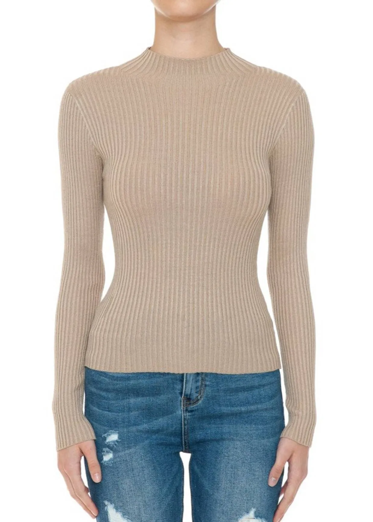 Mira Mock Neck Sweater Top