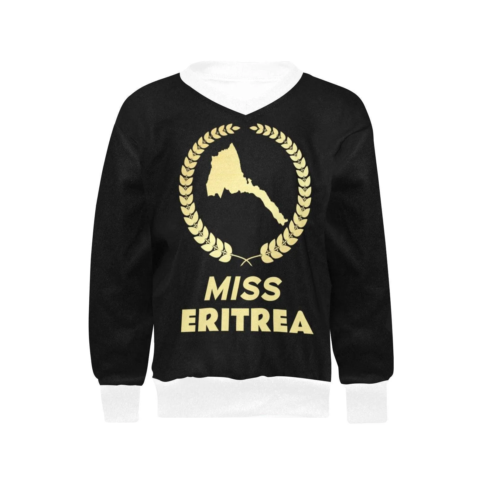 Mis Eritrea Girls' All Over Print V-Neck Sweater