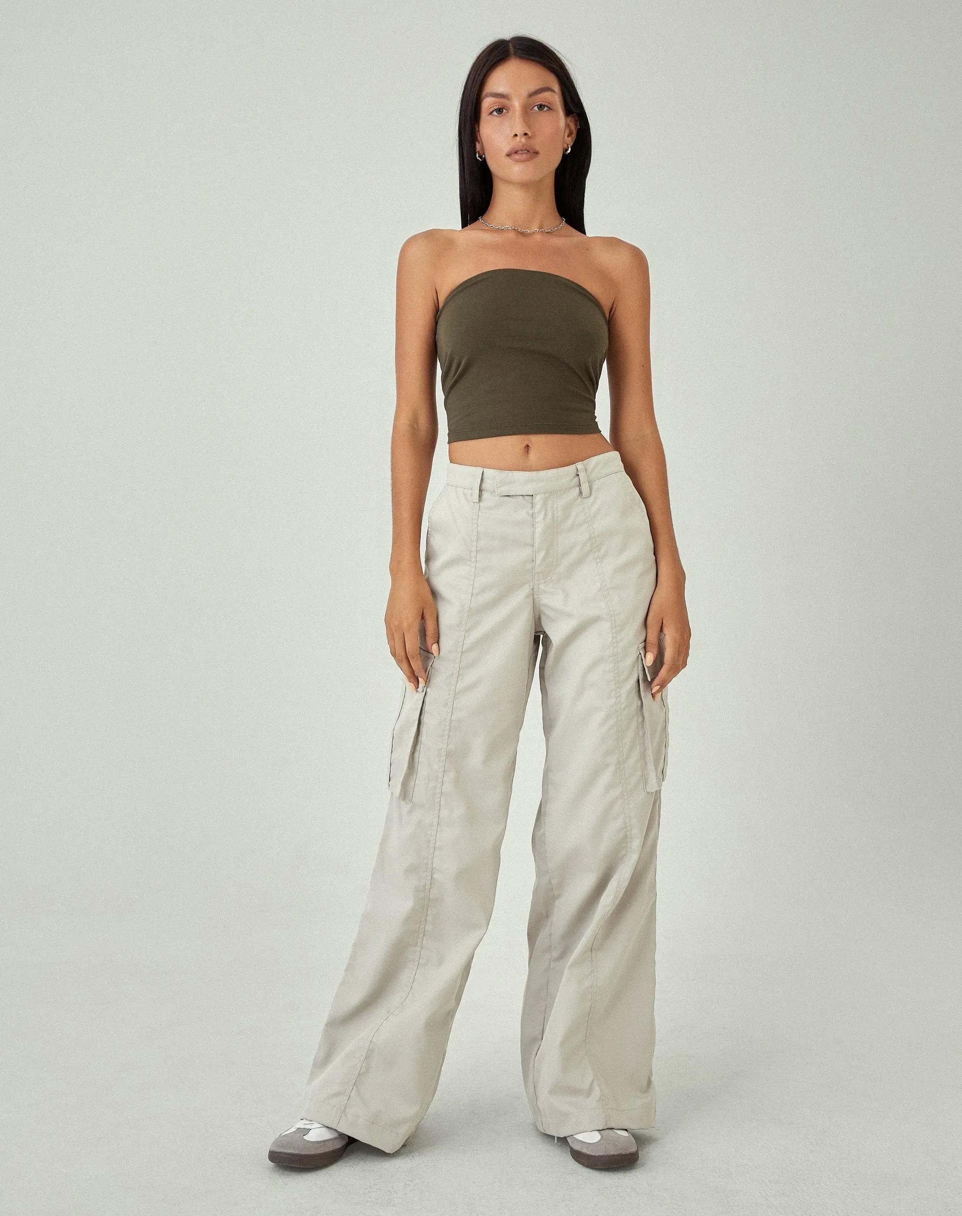 MOTEL X JACQUIE Shae Bandeau Top in Olive