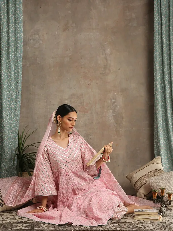 Neer- Gulaab Pink Cotton Printed Salwar Suit