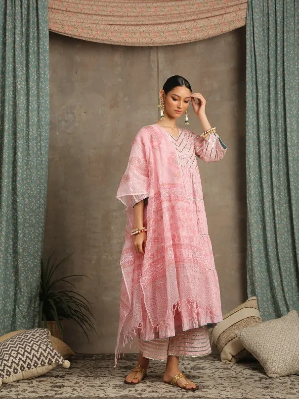 Neer- Gulaab Pink Cotton Printed Salwar Suit