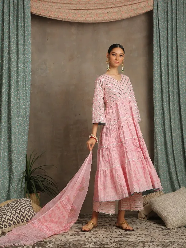 Neer- Gulaab Pink Cotton Printed Salwar Suit