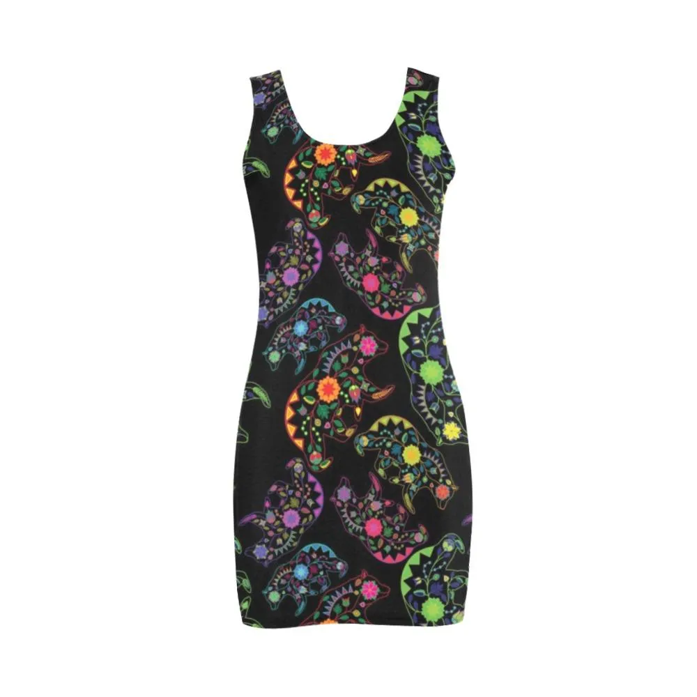 Neon Floral Bears Medea Vest Dress