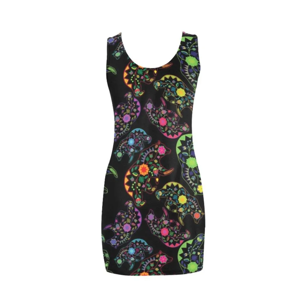 Neon Floral Bears Medea Vest Dress