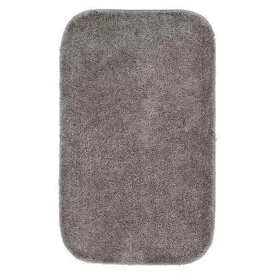 New - 24"x40" Traditional Plush Nylon Washable Bath Rug Gray - Garland Rug