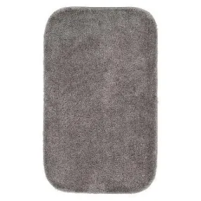 New - 24"x40" Traditional Plush Nylon Washable Bath Rug Gray - Garland Rug