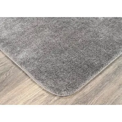 New - 24"x40" Traditional Plush Nylon Washable Bath Rug Gray - Garland Rug