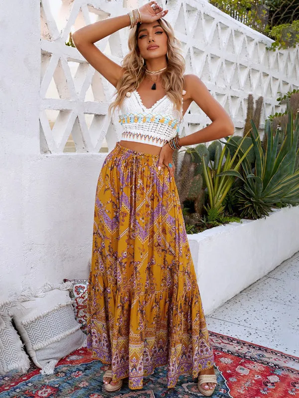 New Bohemian Beach Dress Oversize Skirt