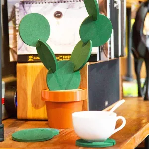 Non-Slip Cactus Coaster Set