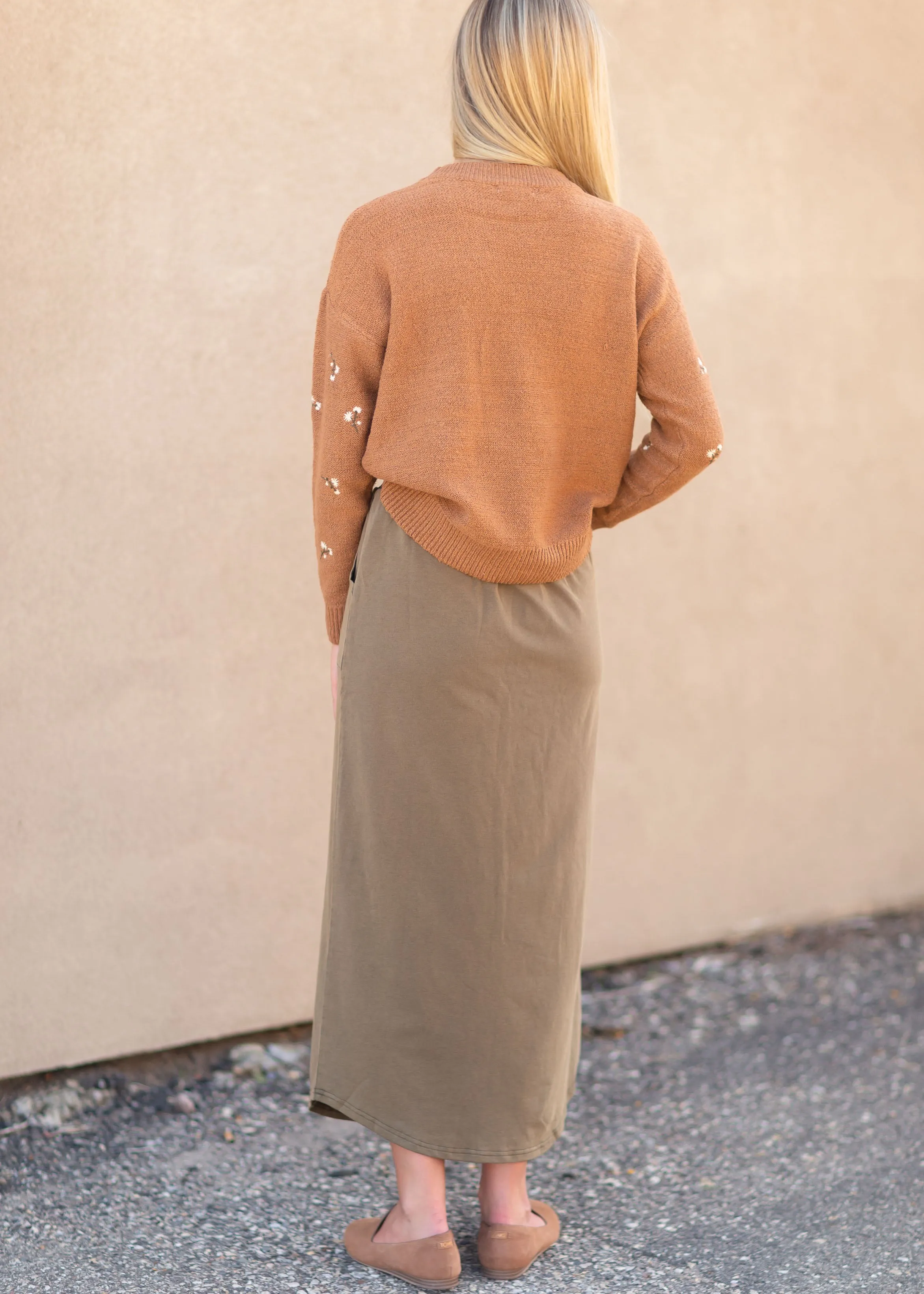 Olive Square Pocket Maxi Skirt - FINAL SALE