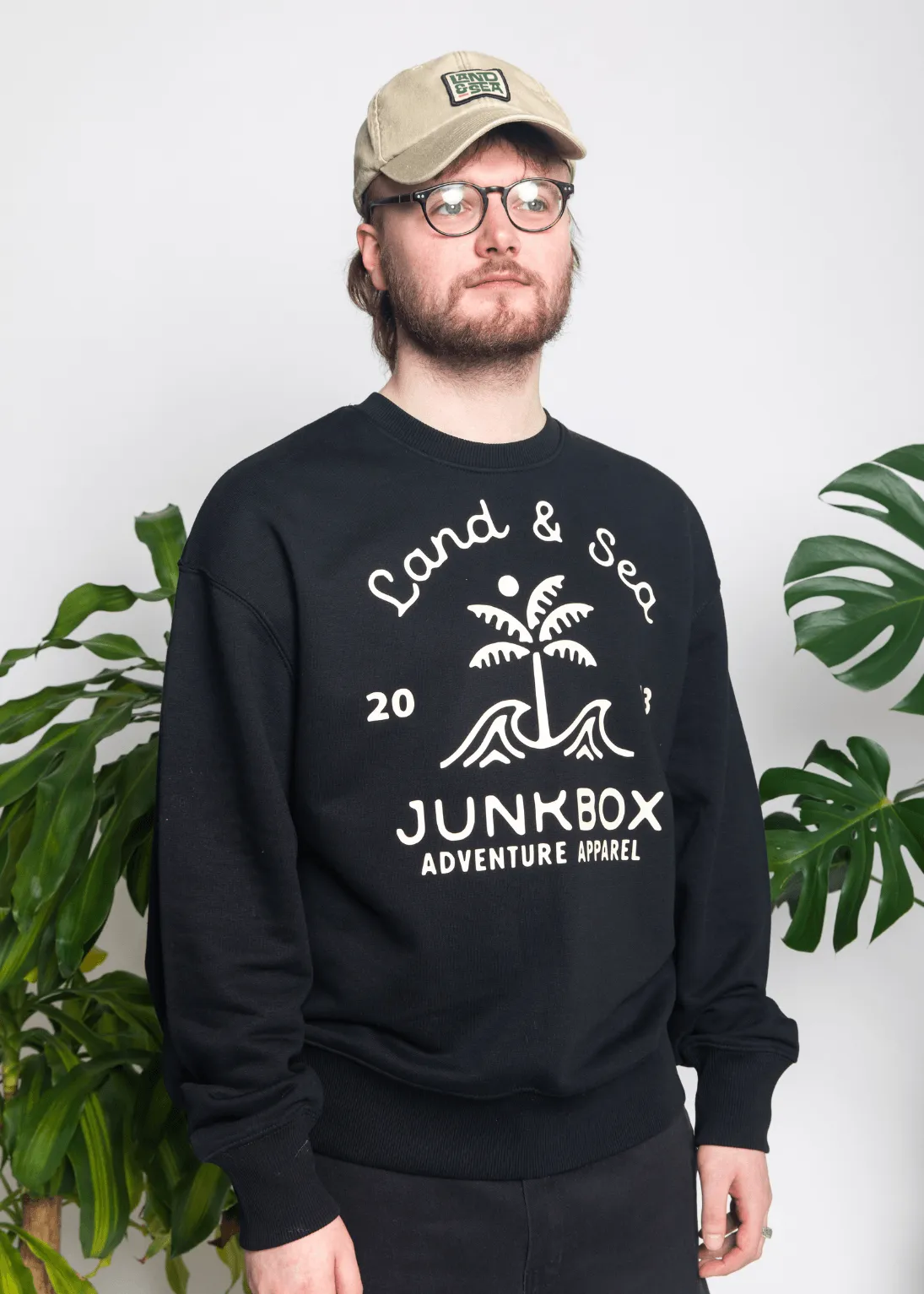 Palm Black Oversized Organic Sweatshirt